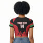 Malawi Football Custom Raglan Cropped T shirt Red Rising Sun Go Scorchers