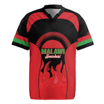 Malawi Football Custom Rugby Jersey Red Rising Sun Go Scorchers
