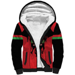 Malawi Football Custom Sherpa Hoodie Red Rising Sun Go Scorchers