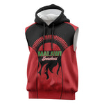 Malawi Football Custom Sleeveless Hoodie Red Rising Sun Go Scorchers