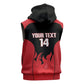 Malawi Football Custom Sleeveless Zip Hoodie Red Rising Sun Go Scorchers