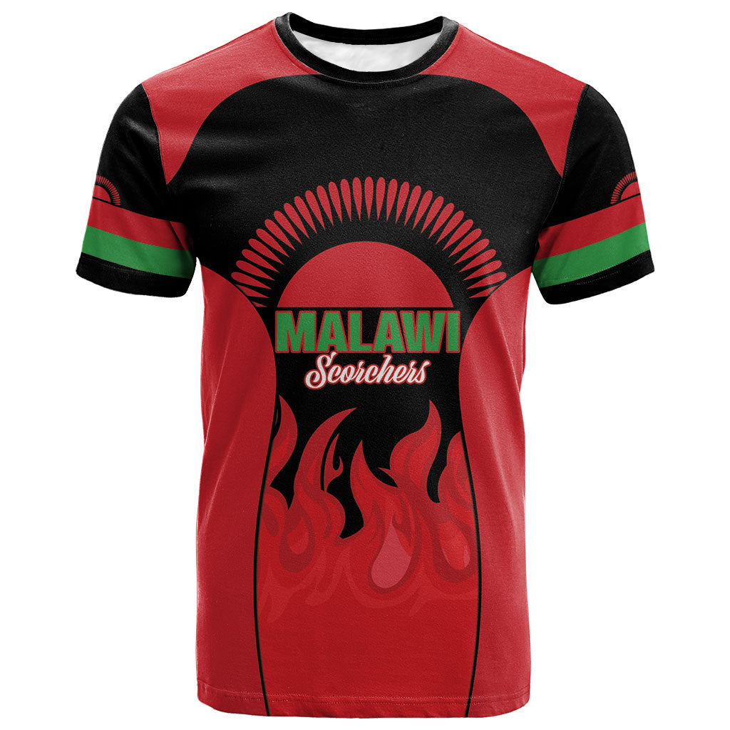 Malawi Football Custom T shirt Red Rising Sun Go Scorchers