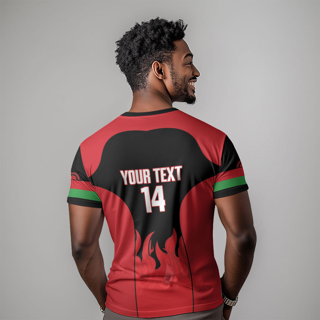 Malawi Football Custom T shirt Red Rising Sun Go Scorchers