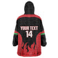 Malawi Football Custom Wearable Blanket Hoodie Red Rising Sun Go Scorchers