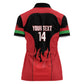 Malawi Football Custom Women Polo Shirt Red Rising Sun Go Scorchers