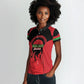 Malawi Football Custom Women Polo Shirt Red Rising Sun Go Scorchers
