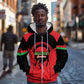 Malawi Football Custom Zip Hoodie Red Rising Sun Go Scorchers
