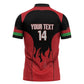 Malawi Football Custom Zipper Polo Shirt Red Rising Sun Go Scorchers