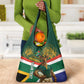 Custom South Africa Rugby Grocery Bag 2024 Go Springboks Mascot African Pattern