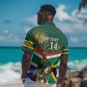 Custom South Africa Rugby Hawaiian Shirt 2024 Go Springboks Mascot African Pattern