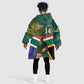 Custom South Africa Rugby KId Wearable Blanket Hoodie 2024 Go Springboks Mascot African Pattern