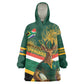 Custom South Africa Rugby KId Wearable Blanket Hoodie 2024 Go Springboks Mascot African Pattern