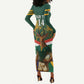 Custom South Africa Rugby Long Sleeve Bodycon Dress 2024 Go Springboks Mascot African Pattern LT14