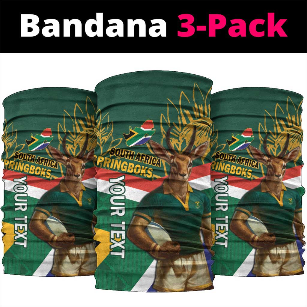 Custom South Africa Rugby Neck Gaiter 2024 Go Springboks Mascot African Pattern LT14