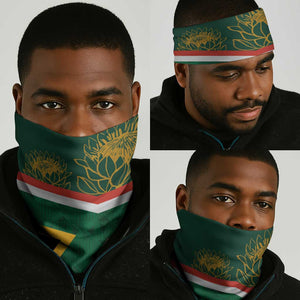 South Africa Rugby Neck Gaiter 2024 Go Springboks Mascot African Pattern - African Pride