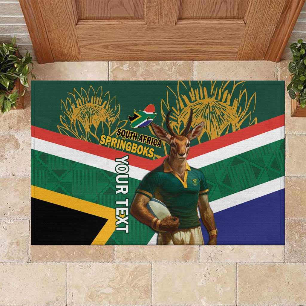 Springboks Pattern Custom South Africa Rugby Rubber Doormat 2024 Go Springboks Mascot ...
