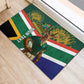 Custom South Africa Rugby Rubber Doormat 2024 Go Springboks Mascot African Pattern