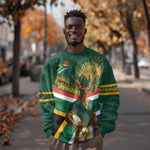 Custom South Africa Rugby Sweatshirt 2024 Go Springboks Mascot African Pattern