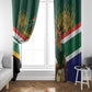 Custom South Africa Rugby Window Curtain 2024 Go Springboks Mascot African Pattern