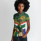 Custom South Africa Rugby Women Polo Shirt 2024 Go Springboks Mascot African Pattern