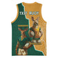 Personalised South Africa And Australia Rugby Basketball Jersey 2024 Springboks Wallabies Mascots Together - African Pride