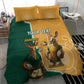 Personalised South Africa And Australia Rugby Bedding Set 2024 Springboks Wallabies Mascots Together