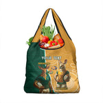 Personalised South Africa And Australia Rugby Grocery Bag 2024 Springboks Wallabies Mascots Together