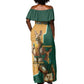 Personalised South Africa And Australia Rugby Off Shoulder Maxi Dress 2024 Springboks Wallabies Mascots Together