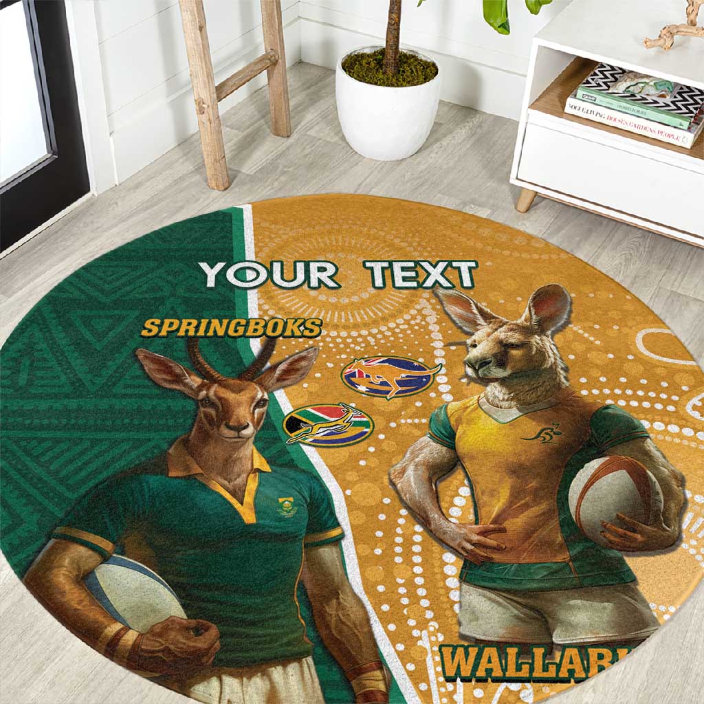 Pure Color Carpet Rugby Personalised South Africa And Australia Rugby Round Carpet 2024 ...