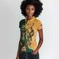 Personalised South Africa And Australia Rugby Women Polo Shirt 2024 Springboks Wallabies Mascots Together