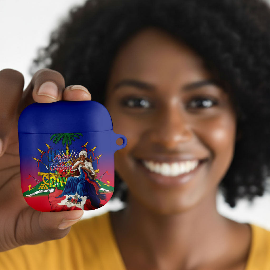 Catherine Flon Haiti Flag Day AirPods Case Ayiti Cherie Coat Of Arms