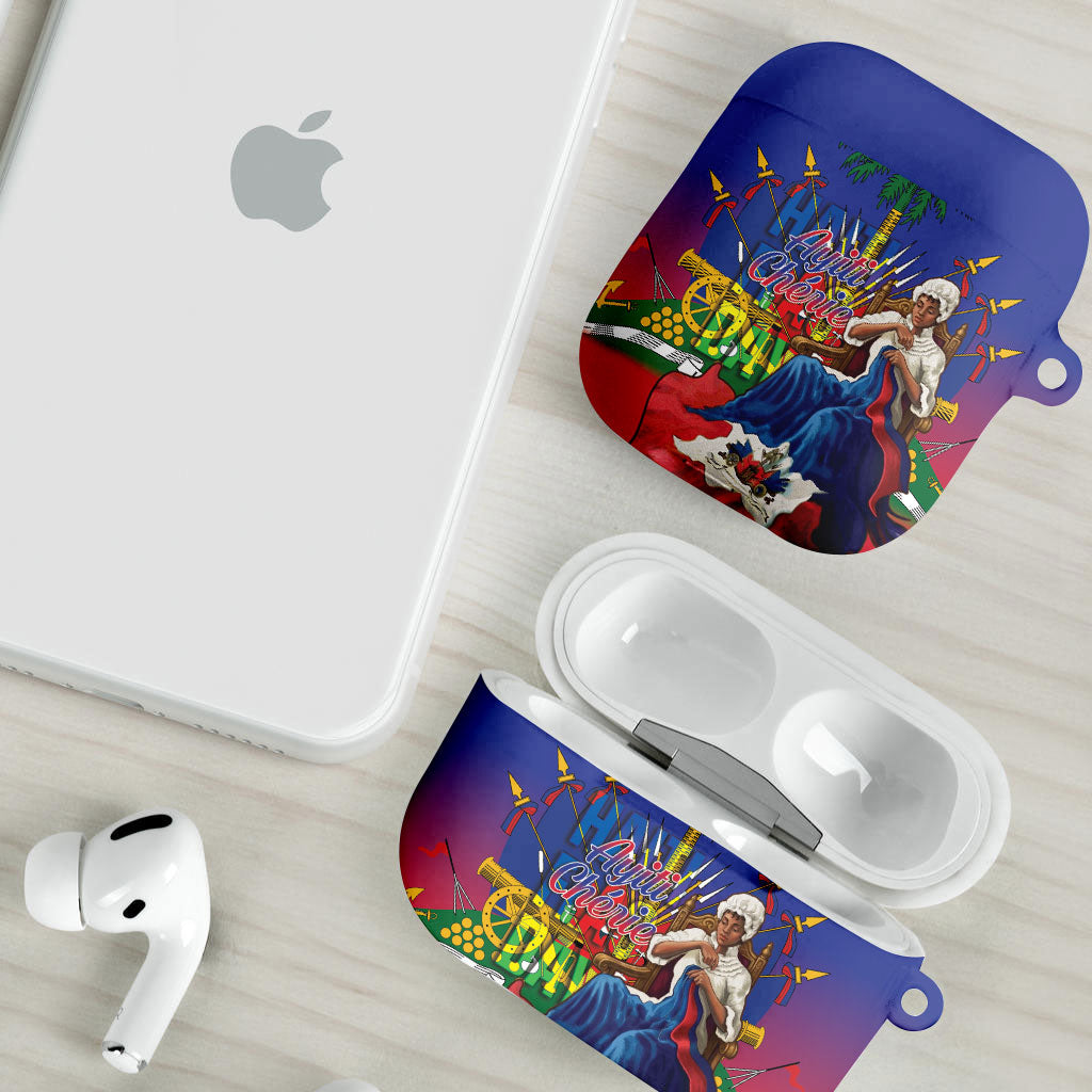 Catherine Flon Haiti Flag Day AirPods Case Ayiti Cherie Coat Of Arms