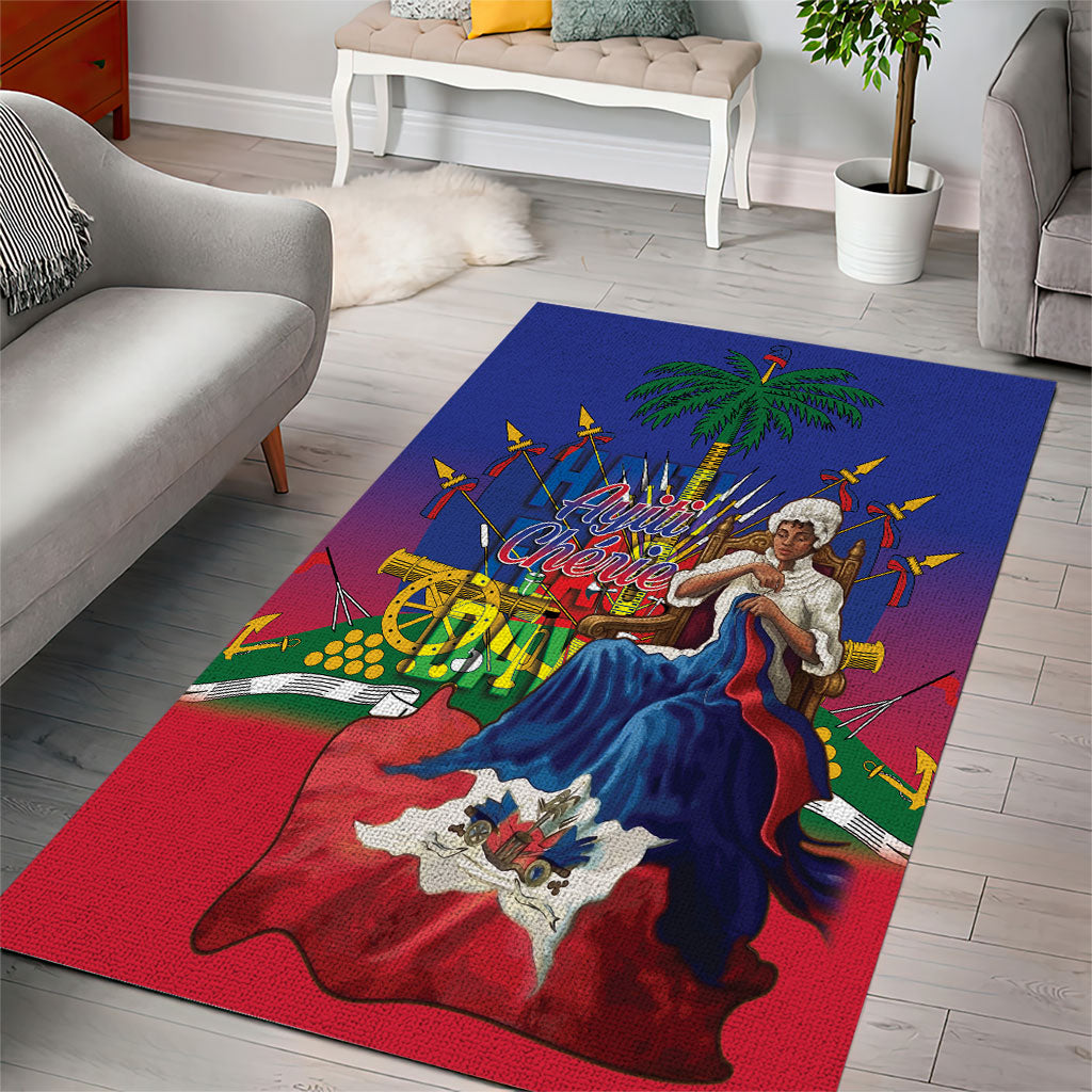 Catherine Flon Haiti Flag Day Area Rug Ayiti Cherie Coat Of Arms
