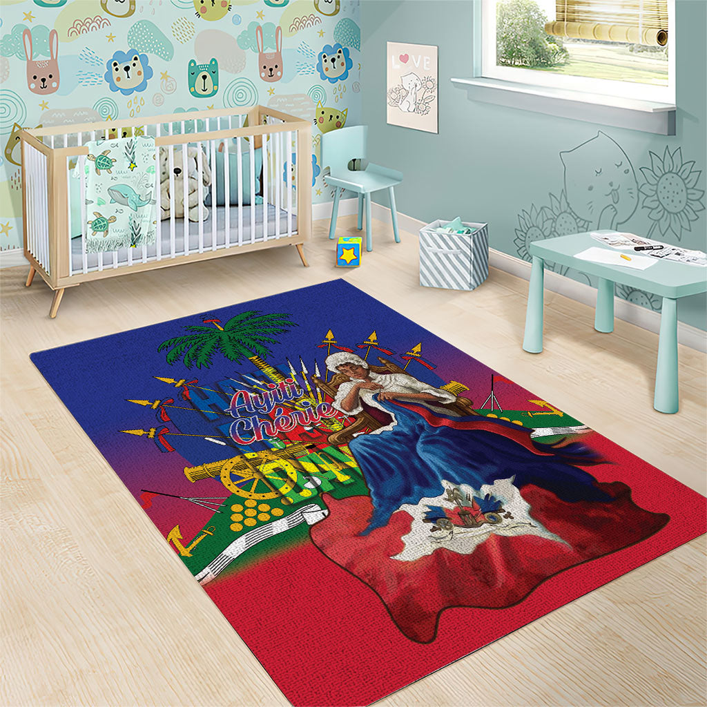 Catherine Flon Haiti Flag Day Area Rug Ayiti Cherie Coat Of Arms