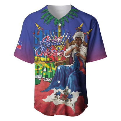 Catherine Flon Haiti Flag Day Baseball Jersey Ayiti Cherie Coat Of Arms