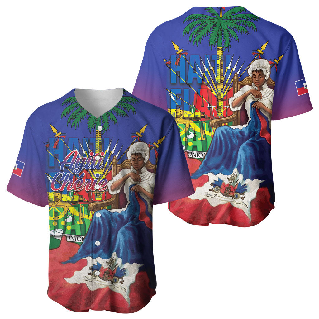 Catherine Flon Haiti Flag Day Baseball Jersey Ayiti Cherie Coat Of Arms