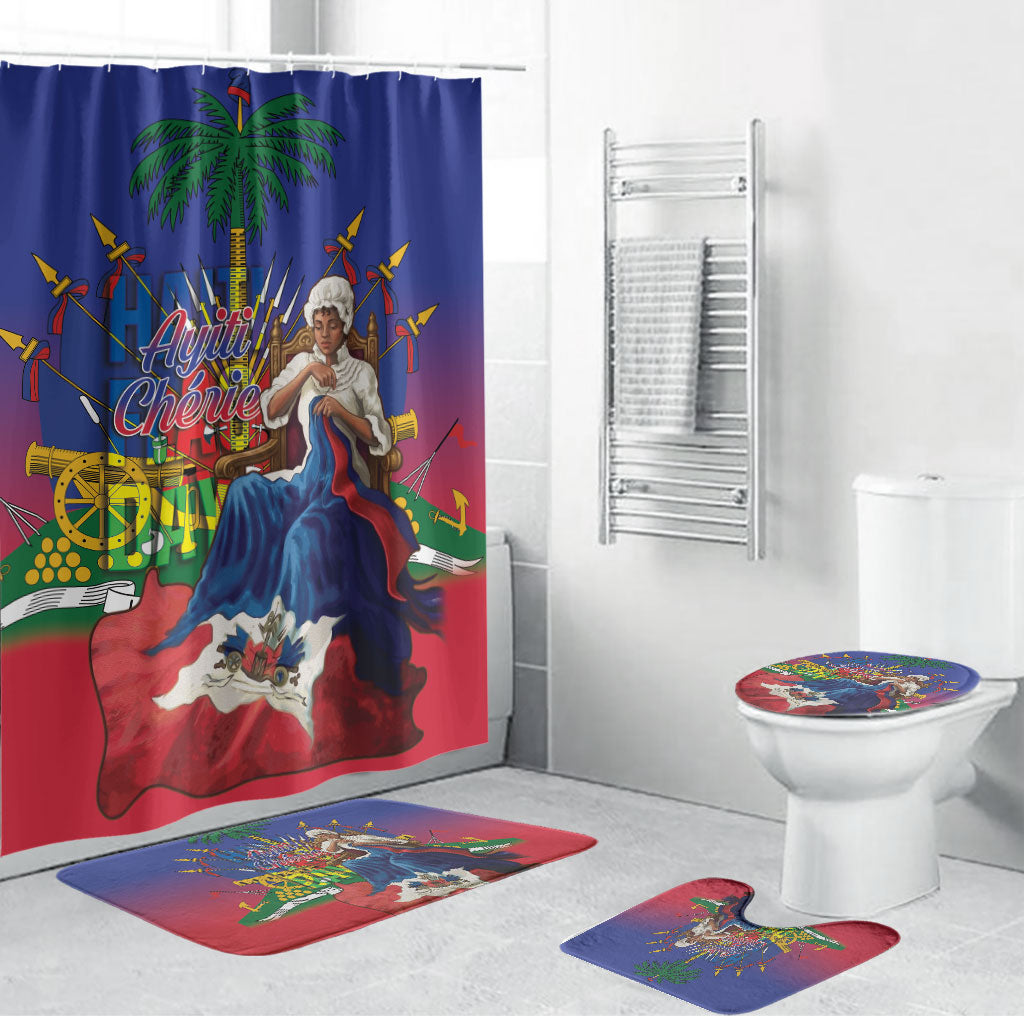 Catherine Flon Haiti Flag Day Bathroom Set Ayiti Cherie Coat Of Arms