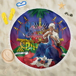 Catherine Flon Haiti Flag Day Beach Blanket Ayiti Cherie Coat Of Arms