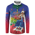 Catherine Flon Haiti Flag Day Button Sweatshirt Ayiti Cherie Coat Of Arms