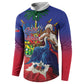 Catherine Flon Haiti Flag Day Button Sweatshirt Ayiti Cherie Coat Of Arms