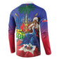 Catherine Flon Haiti Flag Day Button Sweatshirt Ayiti Cherie Coat Of Arms
