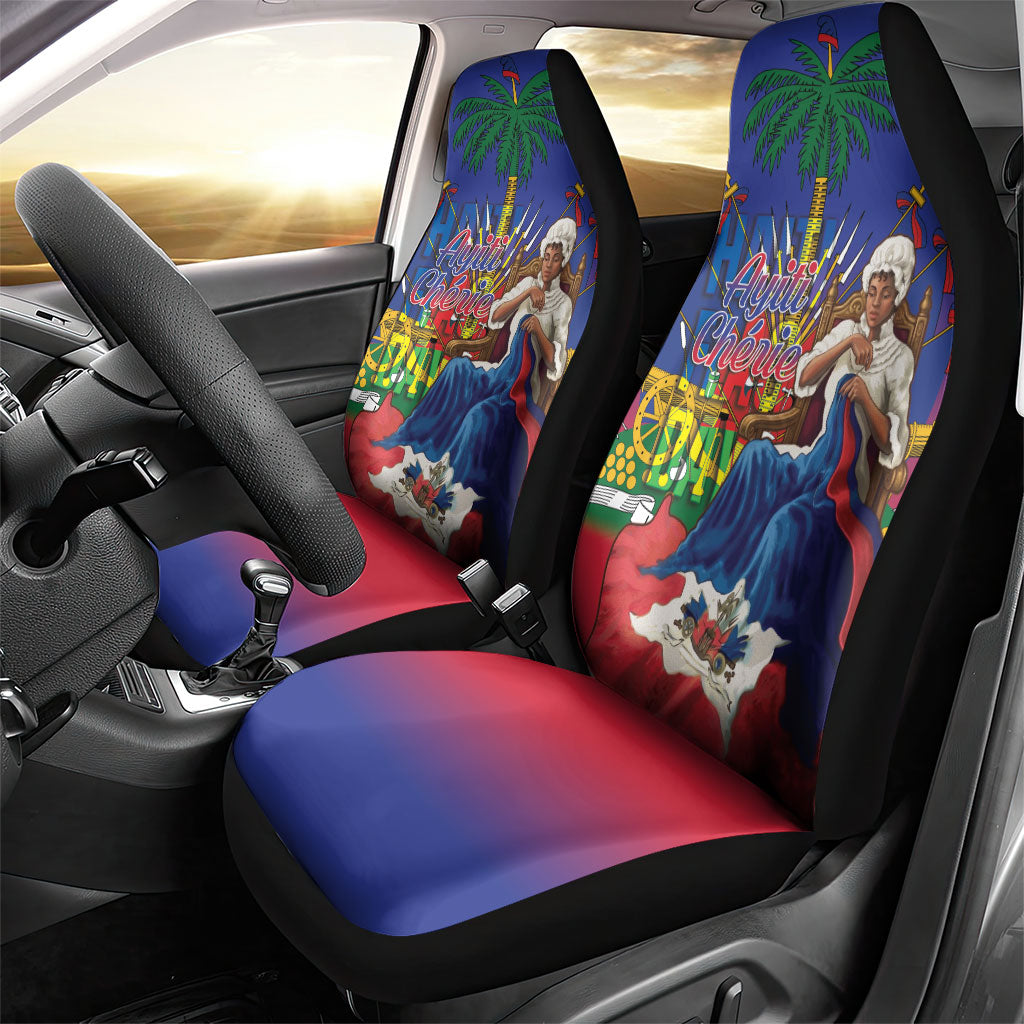 Catherine Flon Haiti Flag Day Car Seat Cover Ayiti Cherie Coat Of Arms