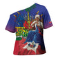 Catherine Flon Haiti Flag Day Cross Shoulder Shirt Ayiti Cherie Coat Of Arms