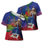 Catherine Flon Haiti Flag Day Cross Shoulder Shirt Ayiti Cherie Coat Of Arms
