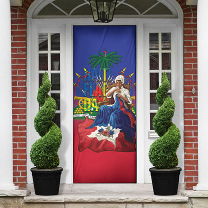 Catherine Flon Haiti Flag Day Door Cover Ayiti Cherie Coat Of Arms