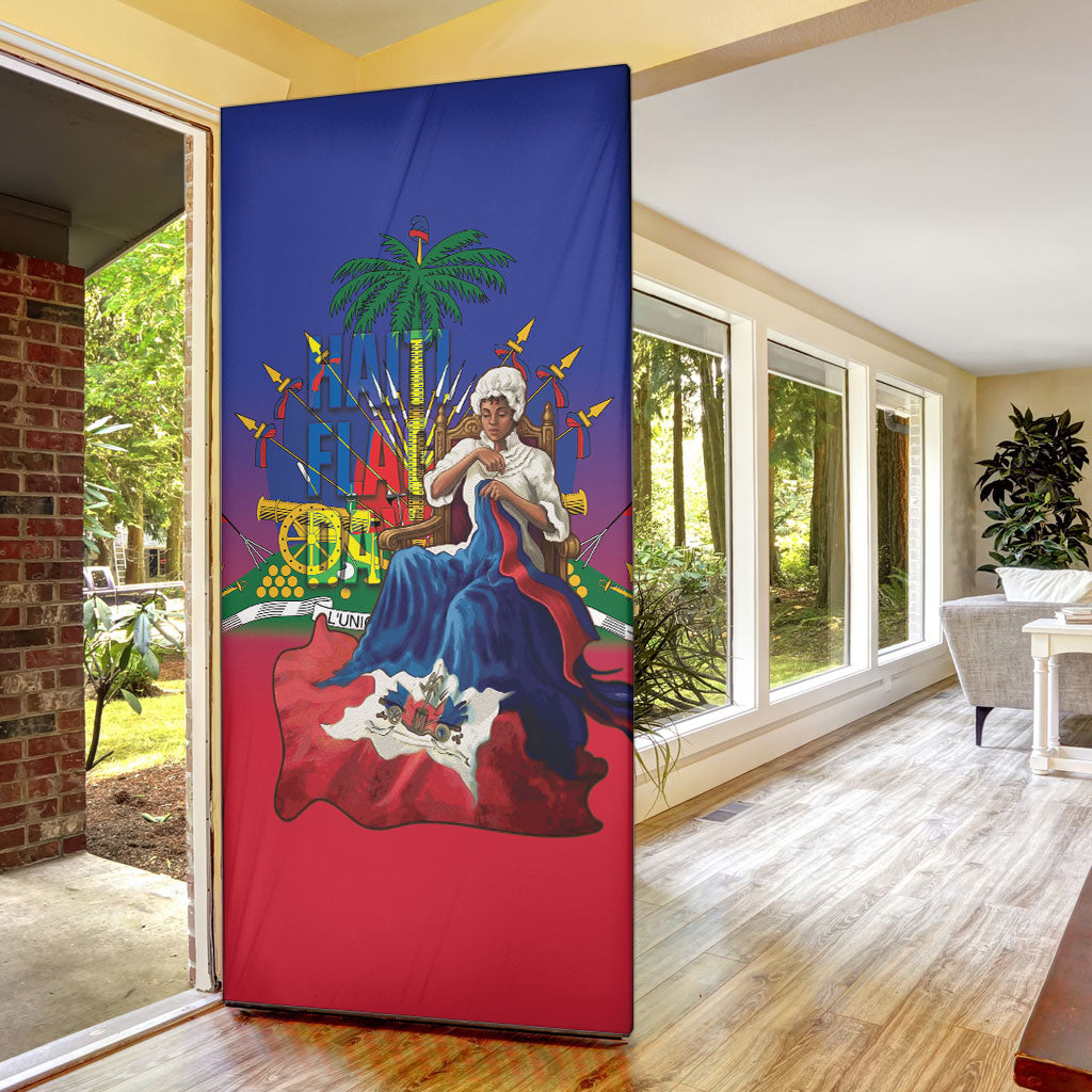 Catherine Flon Haiti Flag Day Door Cover Ayiti Cherie Coat Of Arms