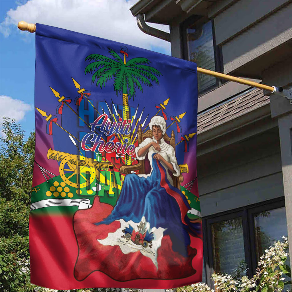 Catherine Flon Haiti Flag Day Garden Flag Ayiti Cherie Coat Of Arms