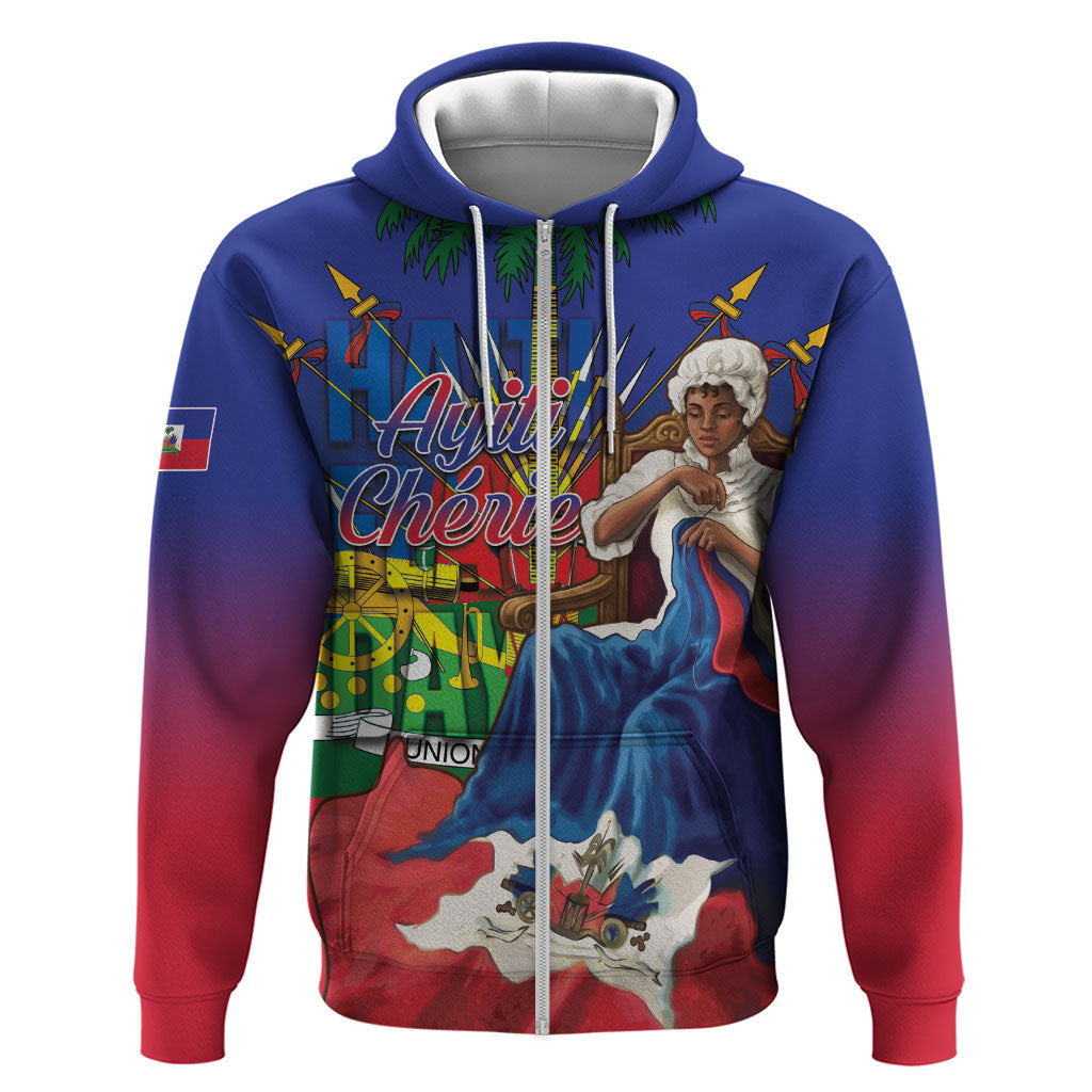 Catherine Flon Haiti Flag Day Hoodie Ayiti Cherie Coat Of Arms