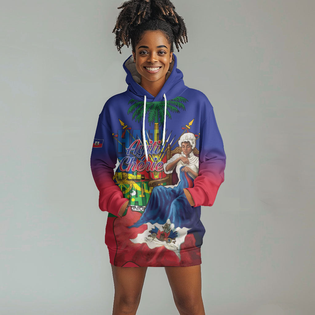 Catherine Flon Haiti Flag Day Hoodie Dress Ayiti Cherie Coat Of Arms