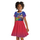Catherine Flon Haiti Flag Day Kid Short Sleeve Dress Ayiti Cherie Coat Of Arms